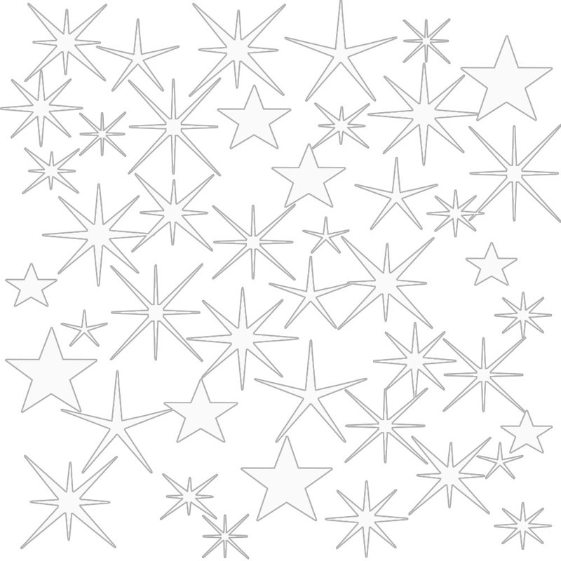 Décalcomanie murale étoiles assorties Hurtado, Blanc