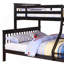 Lit superposé simple au-dessus de la tête de lit simple en bois noir Severington-539955973