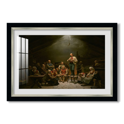 Low Church Devotion (Haugianerne), 1848-Adolph Tidemand-Custom Framed Canvas