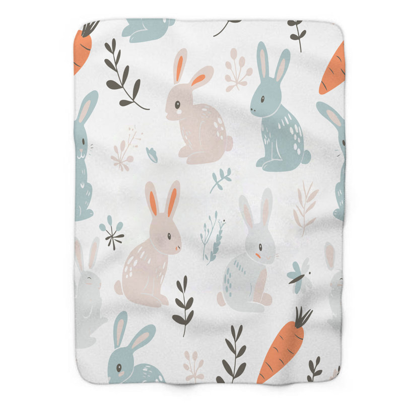 Hippie Bunny - 1 pièce Sherpa Premium, L 50 po x L 60 po