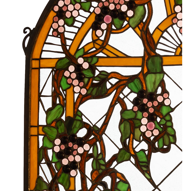 Tiffany Grape Diamond Trellis Stained Glass Window