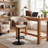 Beige Adjustable Height Bar Stools With Fabric Seat Swivel Stool With Backrest For Kitchen Island, Bar, Home Pub​​-1546840793