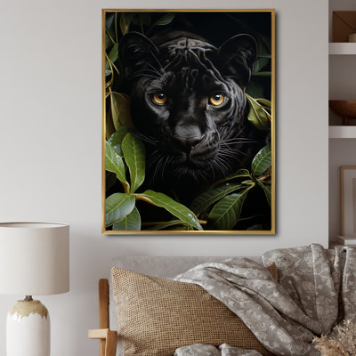 «Black Green Panther Noble Guardian», reproduction sur toile