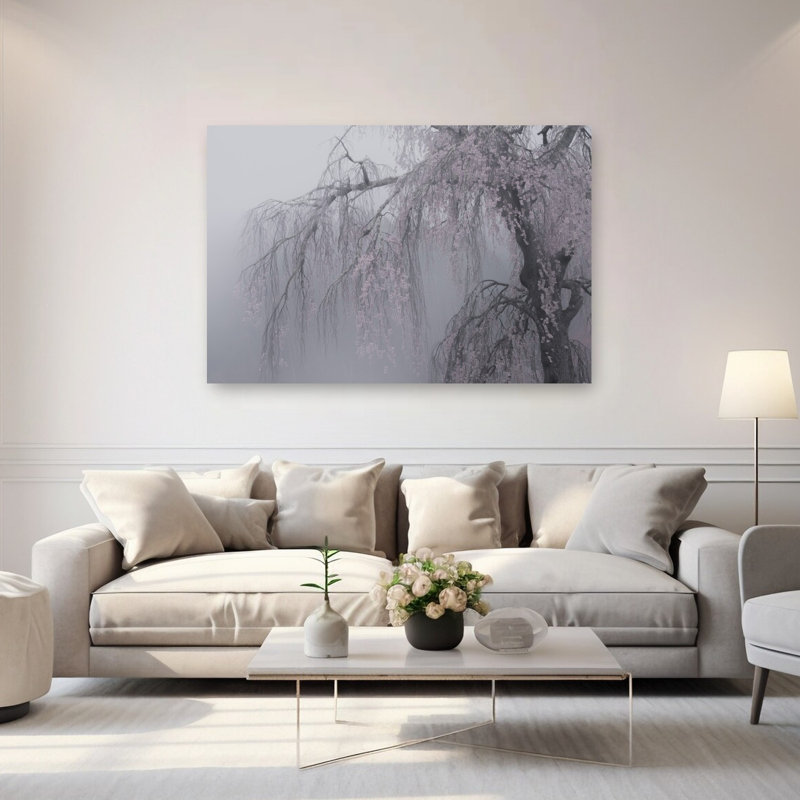 Ethereal Cherry Tree Delicate Dreamy Ethereal Cherry Nature Spring Wall Art Print 1 Piece Wrapped Canvas Wall Art