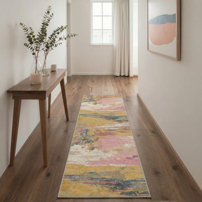 Tapis jaune / rose Pavelina
