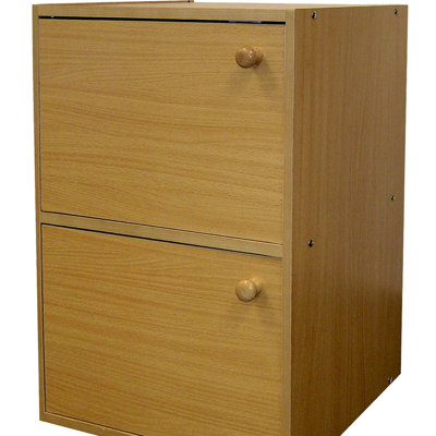 Bibliothèque 24 po en bois 2 avec portes - Laque naturelle pour compléter vos articles pour le bureau, le salon, la pièce pour la table Scratch - Surface en bois d'hévéa