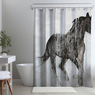 Calisha – Polyester Shower Curtain, Dye Sublimation Print, 71" W × 74" L