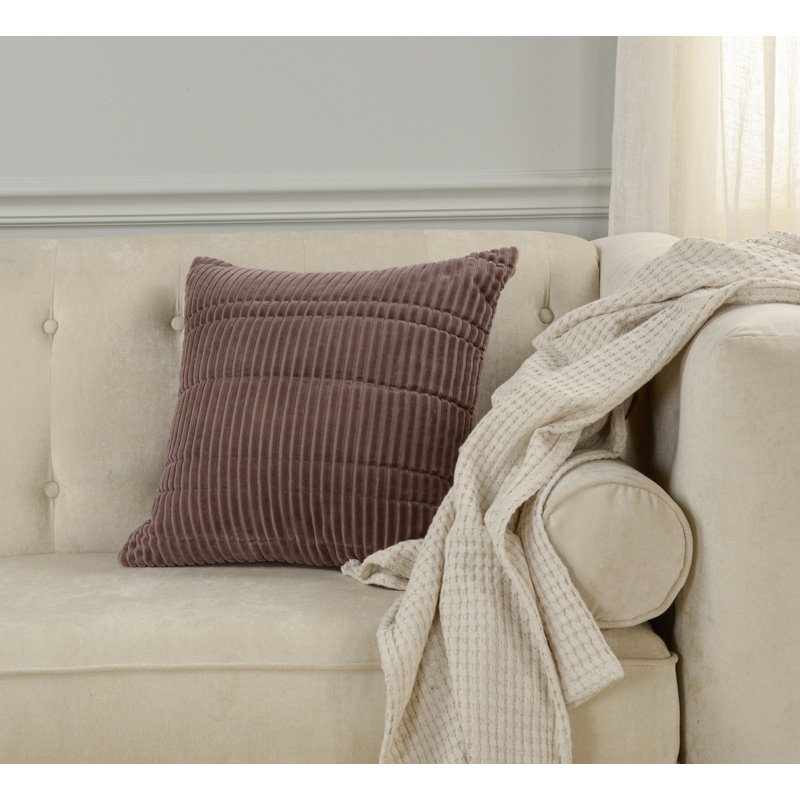 100% Cotton Throw Pillow, Down Alternative, Brown