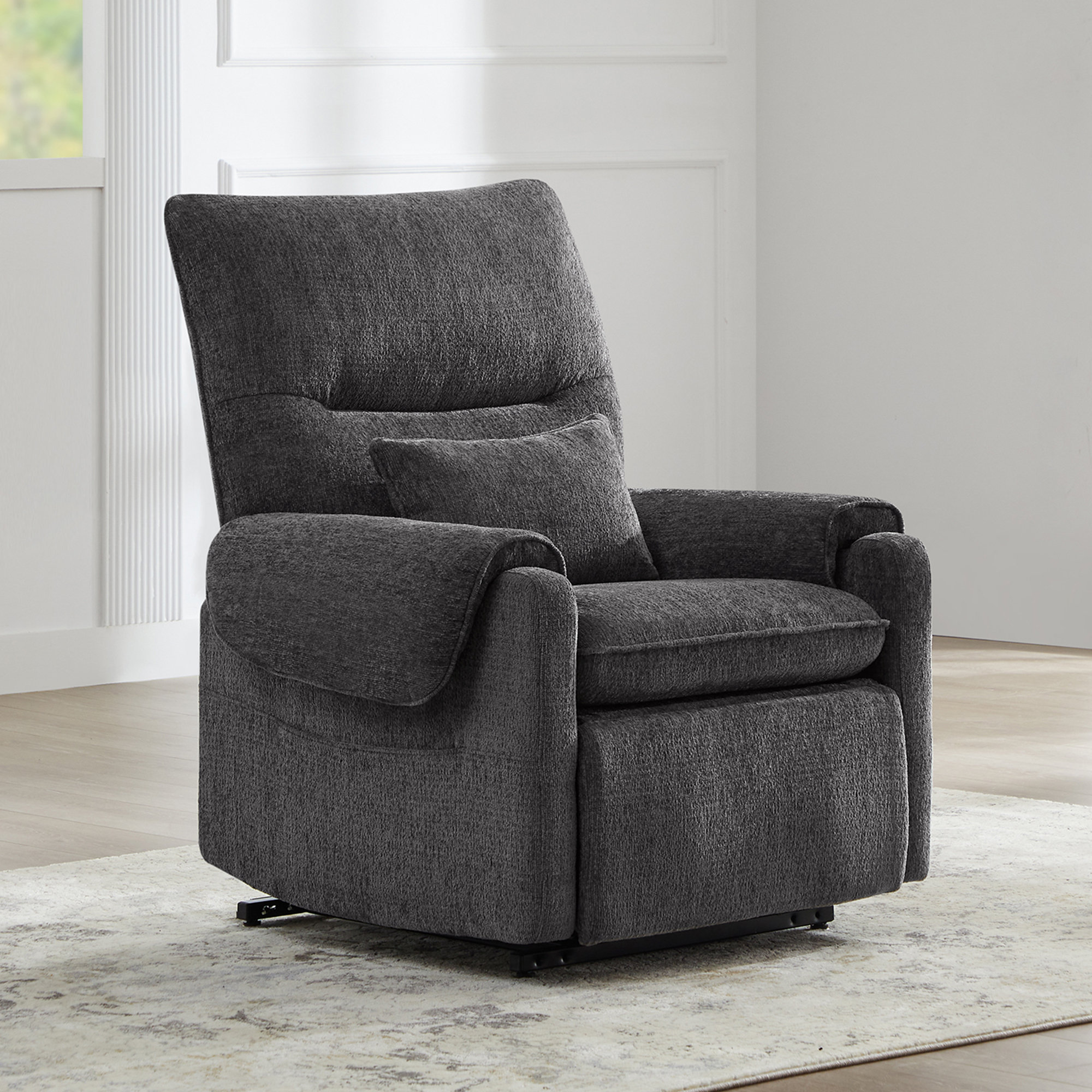 Latitude Run® Upholstered Lift Power Recliner with Heat & Massage ...