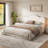 King Size Upholstered Platform Bed, Beige