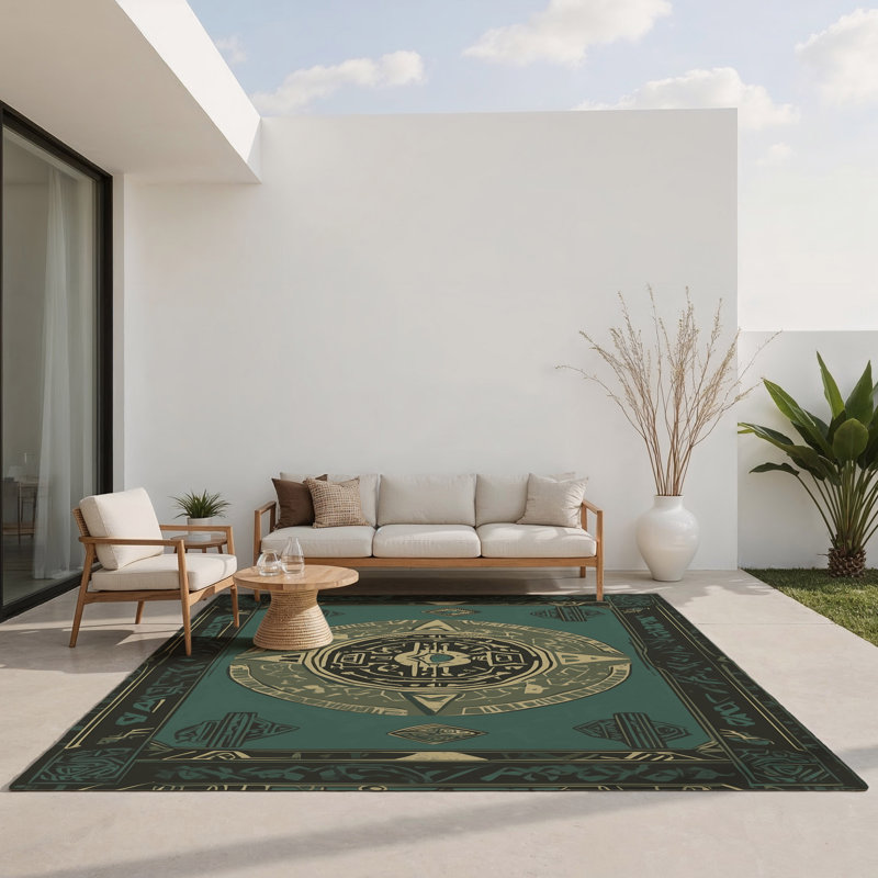 Tapis intérieur et extérieur Sacred Echo, Rectangle 1 pi 6 po x 2 pi 6 po