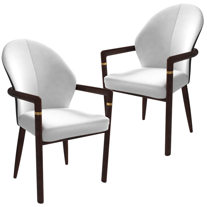 Chaise avec accoudoirs ergonomique Kavonna, Blanc