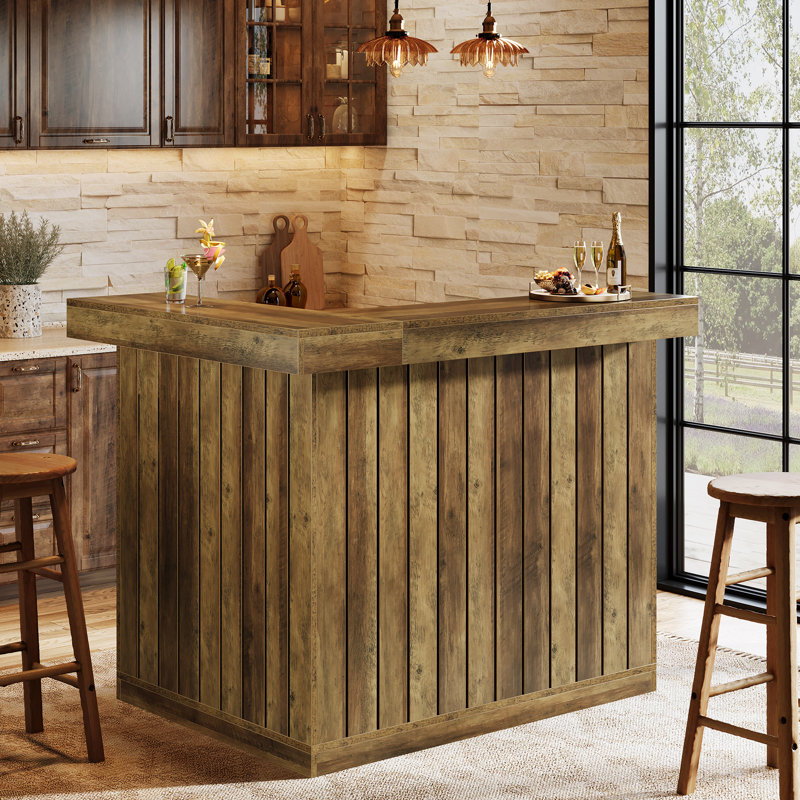 Table de bar en coin Home, Brun