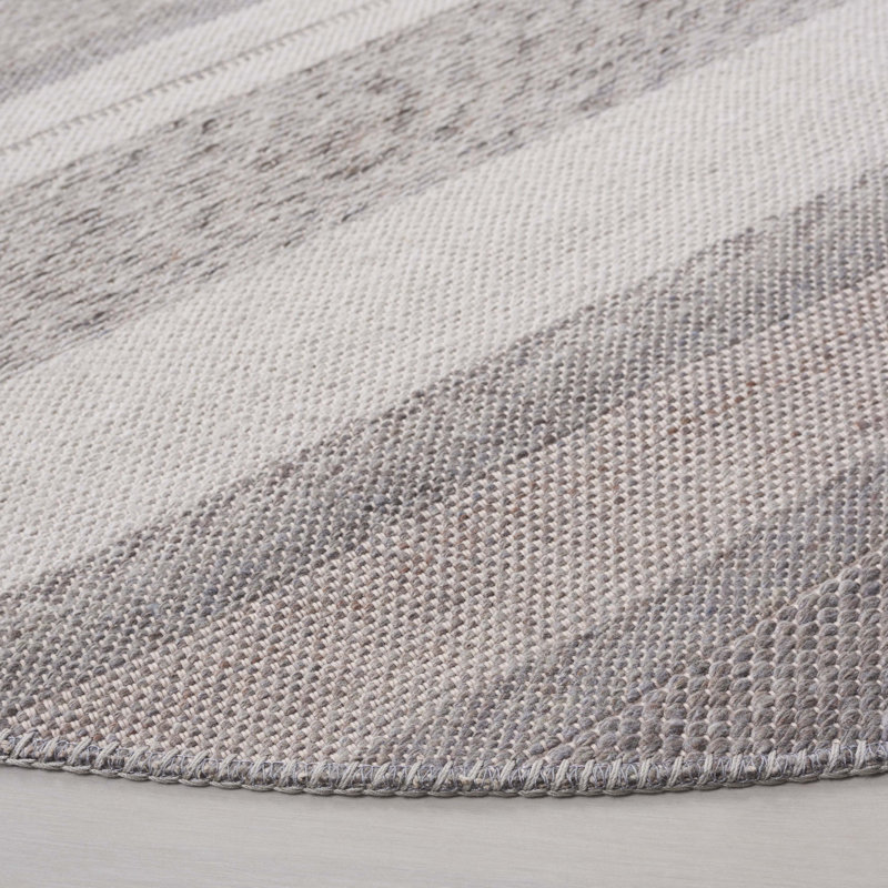 Abniel Performance Striped Rug, Round 7'