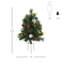 Ensemble de 2 sapins de Noël artificiels verts pré-éclairés de 2 pi avec 24 lumières blanches chaudes, 8 modes, piquets et baies
