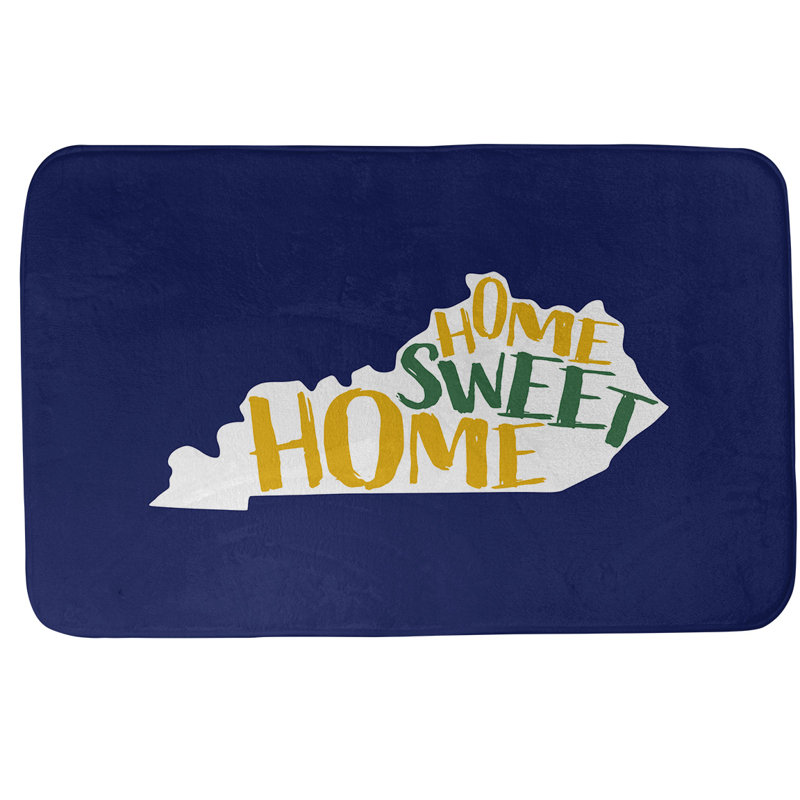 Memory Foam Non-Slip Bath Rug, 21" W x 34" L, Blue, Kentucky
