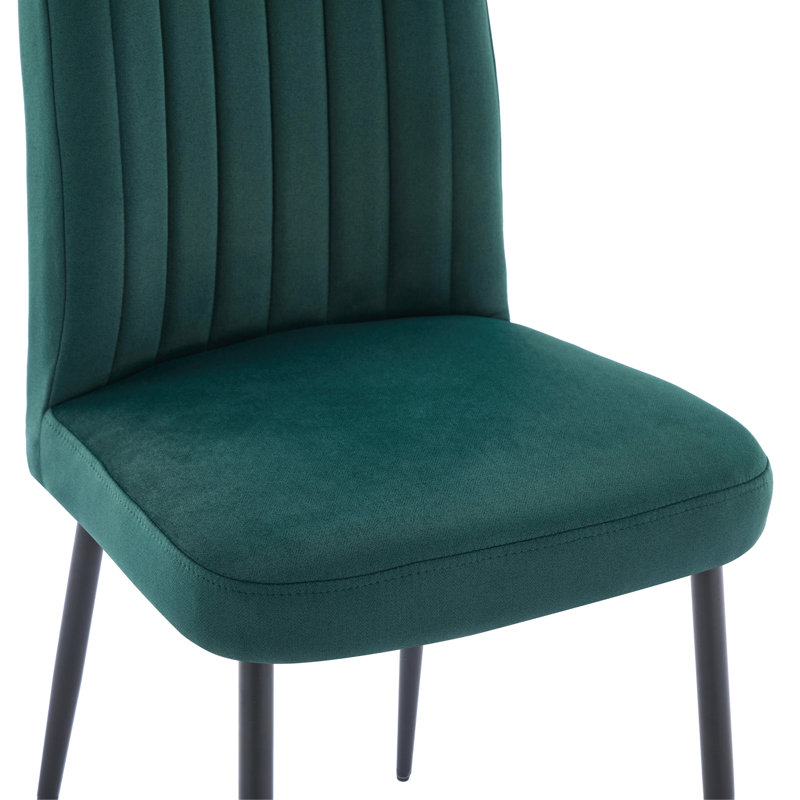 Ensemble de 2 chaises de salle à manger réglables en velours vert