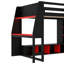 Lit mezzanine en bois avec bureau, tablettes, DEL et support suspendu-552474019