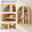 Armoire murale à porte vitrée cintrée de 80 cm de hauteur avec tablette ajustable-1080232846