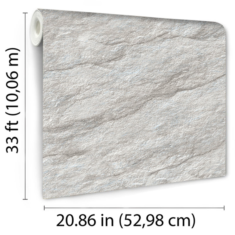 Papier peint luxueux Stone Serenity, Gris foncé