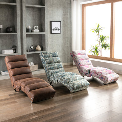 Linen Massage Chaise Lounge Indoor With Remote Control,Ergonomic Electric Massage Long Lounger With 5 Modes For Office, Living Room,Bedroom (Coffee)