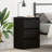vidaXL Bedside Cabinet Black Oak Engineered Wood Standard Bedside Table