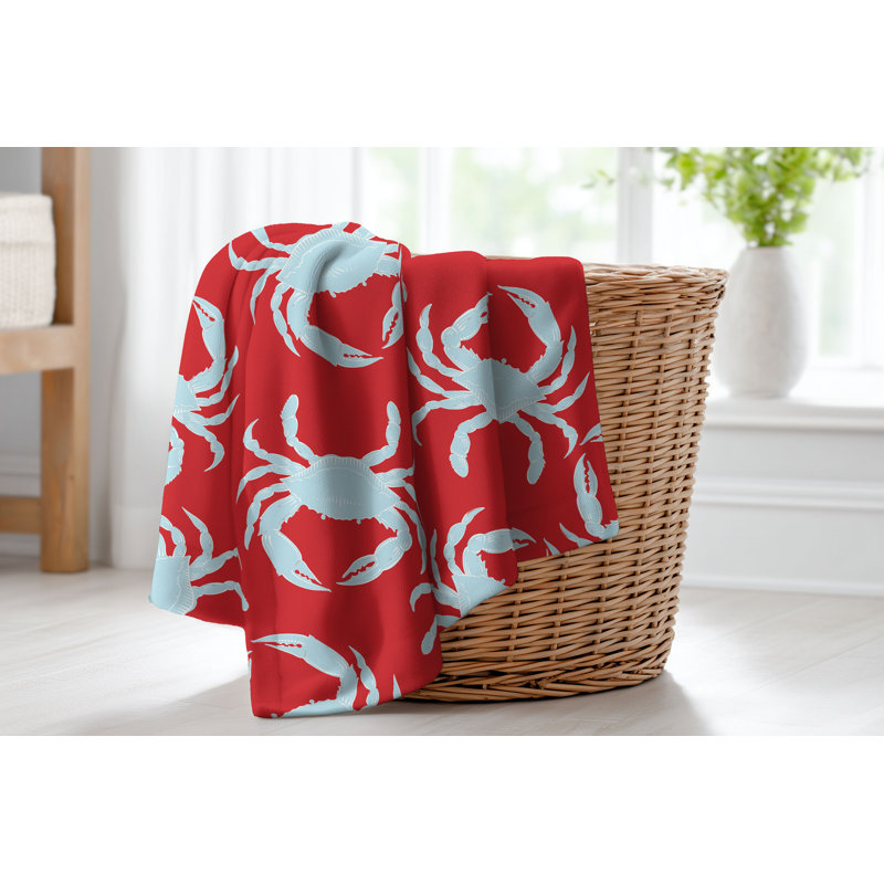 Couverture en velours de coton vison doux Crabby, L 80 po x l 60 po, Rouge