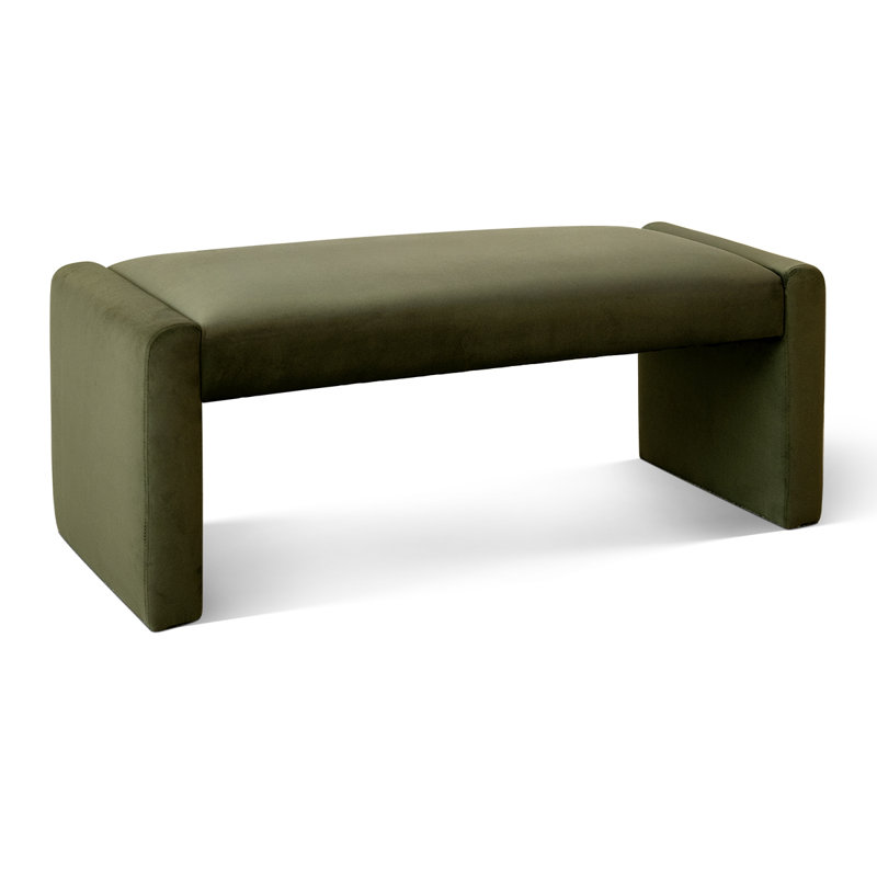 Wagenen 47" Upholstered Bench, Olive Velvet