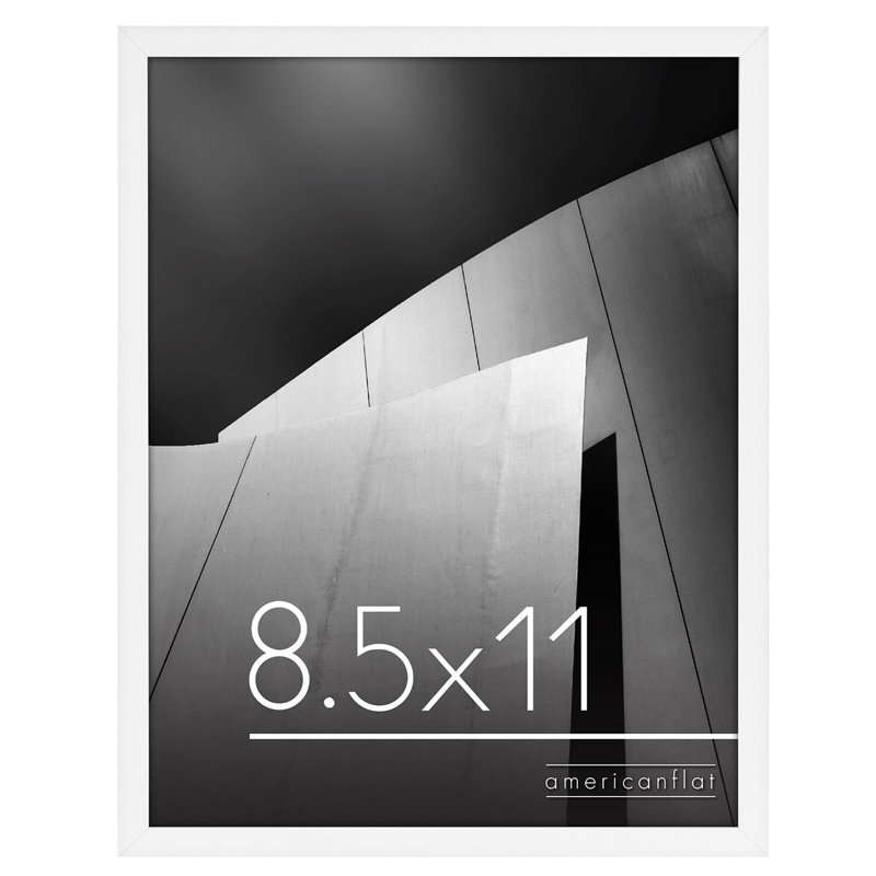 Cadre photo avec bordure mince - Verre incassable pour suspendre et poser une table, Acajou, 8,5 po x 11 po
