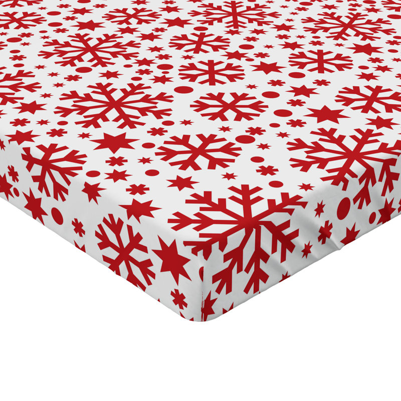 Ambesonne Fitted Sheet 2-Pack, Full Fitted Sheet, Red/White Floral 1