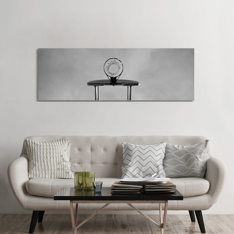 Low Angle View Of A Basketball Hoop - Wrapped Canvas Panoramic Print, 182.88 cm H x 60.96 cm W