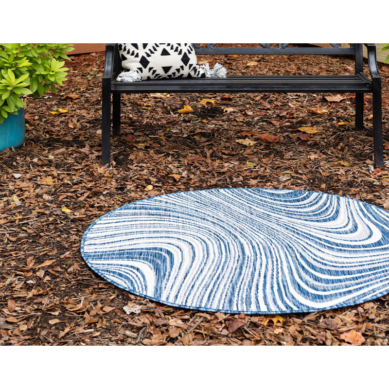 Outdoor Iris Area Rug Lakeside Color, Round 4'