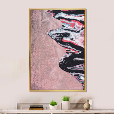 Grey Pink And Black Painting on Canvas