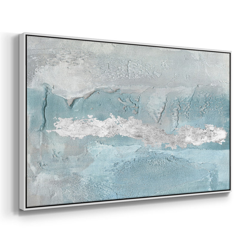 Blue Mist II, reproduction d'art sur toile, H 17 po x l 25 po x P 2 po, Blanc