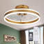 20 Inch Modern Flush Mount Smart Ceiling Fan With Lights And APP Control, Low Profile Bladeless Fandelier, Reversible DC Motor Ceiling Fan for Bedroom-1394813165