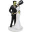Figurine de mariage et squelette Frankenstein