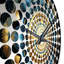 Ancient Atlantis Mandala In Gold And Turquoise IV - Boho Mandala Wall Clock-101239030