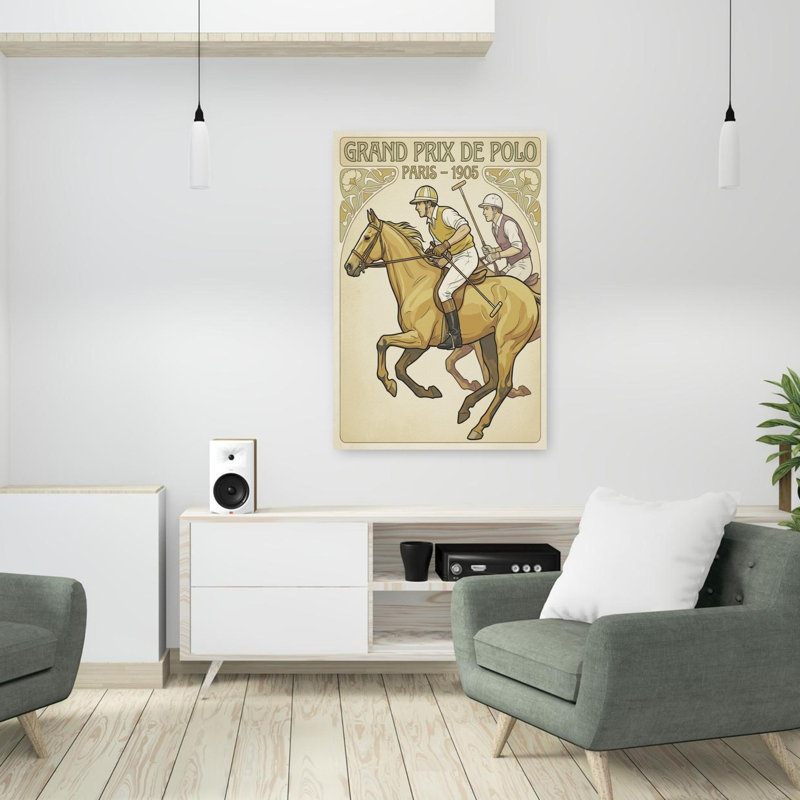 «Paris 1905 Polo Match Classic Elegant Retro Horse», art mural