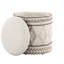 18 - Inch Beige Handwoven Wool For Storage, And Knoted Design Embellishment, Removable Top Storage Space, Multi Function Use, 14.25" Interior Width, 250 Lbs Weight, Indoor Use Only, No Assembly 18"