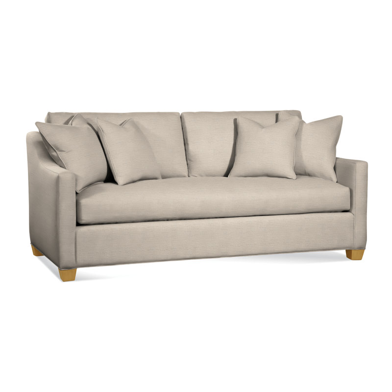 Oliver Sofa, Honey Finish, Marquis Navy Velvet; 0913-61