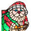 Santa Claus Tiffany Glass Accent Table Lamp