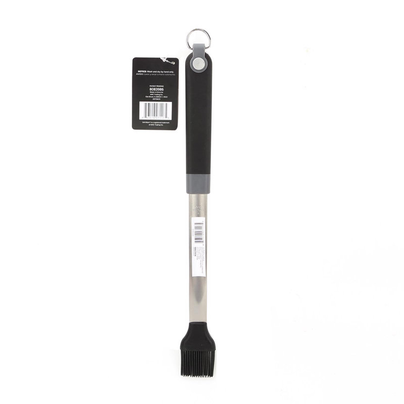 Grill Mark Black and Silver Silicone Grill Basting Brush