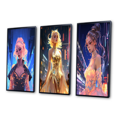 " Cyberpunk Urban Tokyo Glorious Goddess IV " 3 - Pieces