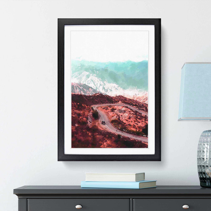 Driving Through Georgia in Abstract - Picture Frame Graphic Art Print, Black Framed, 48cm H x 36cm W x 2cm D