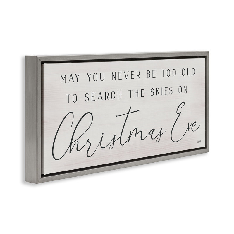 Sentiment de Noël inspirant, Cadre flottant gris lustré, H 14 po x l 31 po