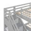 Lit superposé simple au-dessus d'un lit double gris avec 3 tiroirs. Cadre en bois massif. Options de rangement supplémentaires. Garde-corps. 118,3 L x 96,8 l 61,2 H. Assemblage requis tiroirs et escalier. Structure. Espace. Garde-corps pour.-835996419-835996417