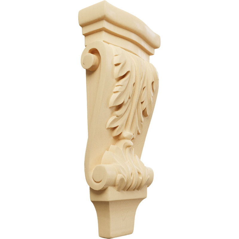 Petit corbeau en bois pilant Acanthus l 4 3/4 po x P 1 3/4 po x H 10 po (paquet de 4), Érable