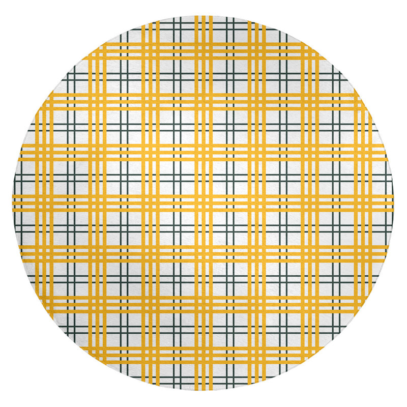 Plaid Indoor Rug, Round 5'