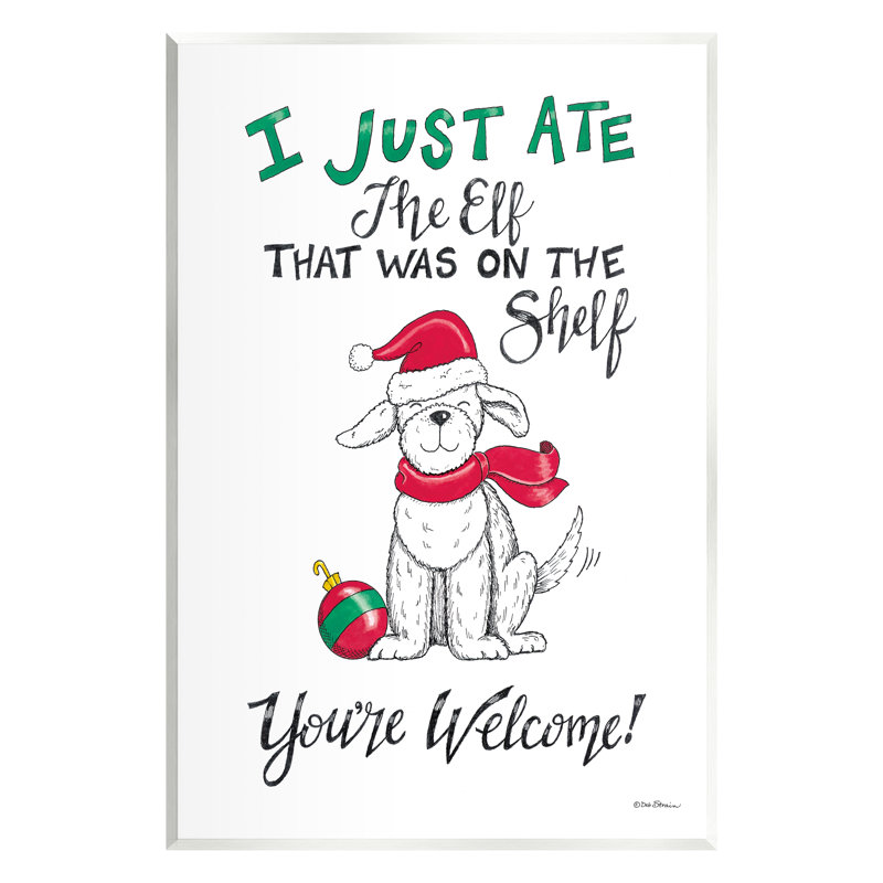 Impression amusante «Christmas Christmas Dog» sur bois par Deb Strain, H 15 po x l 10 po x P 0,5 po