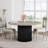 47 inch Round Dining Table for 4-6, Black Kitchen Table with Waveform Metal Base-1598224556